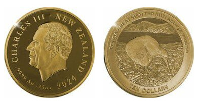 10 dólares (kiwi grande pintado)