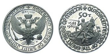 50 tarì (400º aniversário do Grande Cerco de Malta)