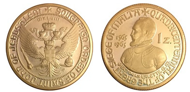 1 zecchino (400º aniversário do Grande Cerco de Malta)
