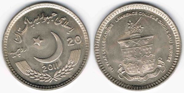 20 rupees (150º aniversário do Lawrence College)