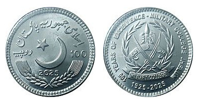 100 rupias (100 anos do Colégio Militar de Jhelum)