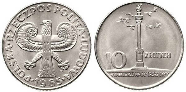 10 zlotych (700º aniversário de Varsóvia)