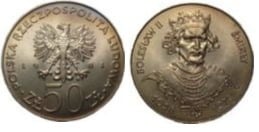 50 zlotych (Duque Boleslau II, o Ousado)