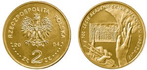 2 zlote (Academia de Belas Artes de Varsóvia)