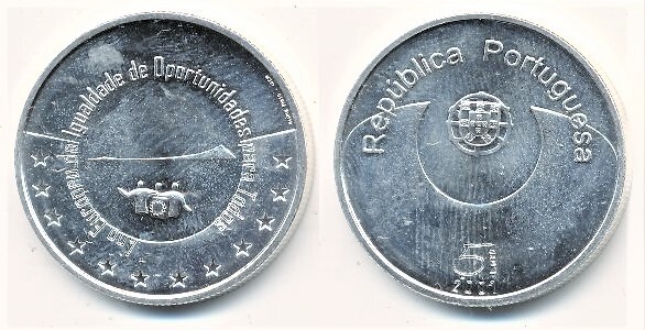 5 euro (Ano Europeu da Igualdade de Oportunidades para Todos)