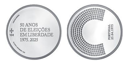 10 euros (50 anos de eleições livres, liberdade de escolha)