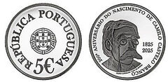 5 euros (200º aniversário do nascimento de Camilo Castelo Branco)