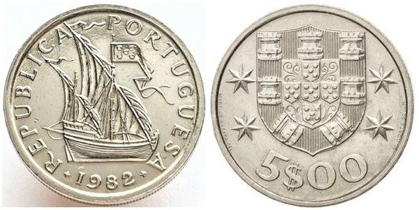 5 escudos