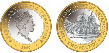 2 libras (200º aniversário da descoberta da Antárctida)