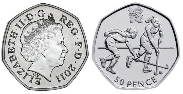 50 pence (Jogos Olímpicos de Londres 2012 - Hóquei)