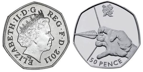 50 pence (Jogos Olímpicos de Londres 2012 - Tiro com Arco)