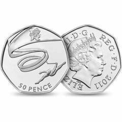 50 pence (Jogos Olímpicos de Londres 2012 - Ginástica)