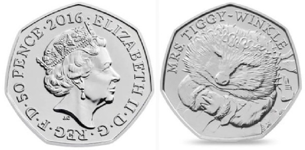 50 pence (Beatrix Potter - Sra. Tiggy-Winkle)