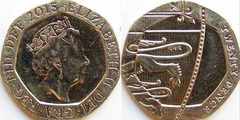 20 pence (Isabel II - escudo - 5/6)