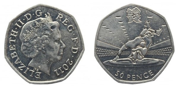 50 pence (Jogos Olímpicos de Londres 2012 - Luta livre)