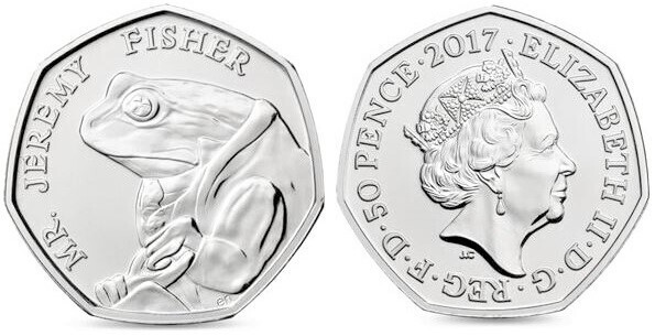 50 pence (Beatrix Potter - Sr. Jeremy Fisher)