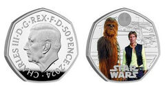 50 pence (Han Solo e Chewbacca-Cor)