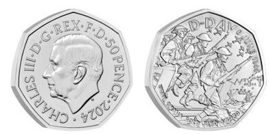 50 pence (80º aniversário da invasão da Normandia)