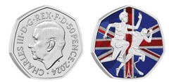 50 pence (Apoio à Equipa GB e aos Jogos Paralímpicos GB, Paris 2024-Cor)