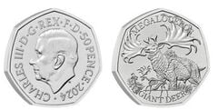 50 pence (veado gigante)