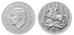 2 libras (São Jorge e o Dragão; 1 oz de prata esterlina)