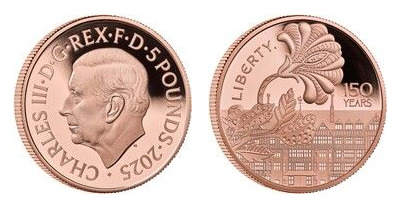 5 libras (150.º aniversário da abertura dos grandes armazéns Liberty em Londres)