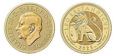 25 libras (Leão britânico; 1/4oz)