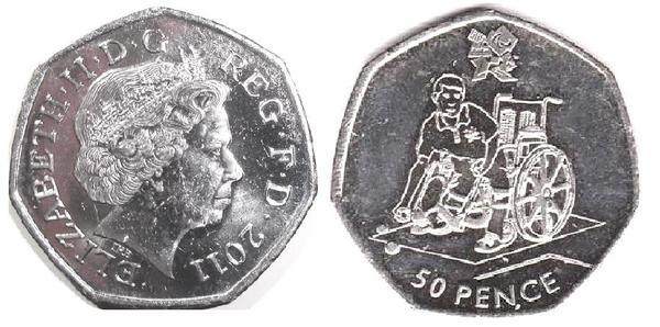 50 pence (Jogos Olímpicos de Londres 2012 - Paraolímpicos - Boccia)