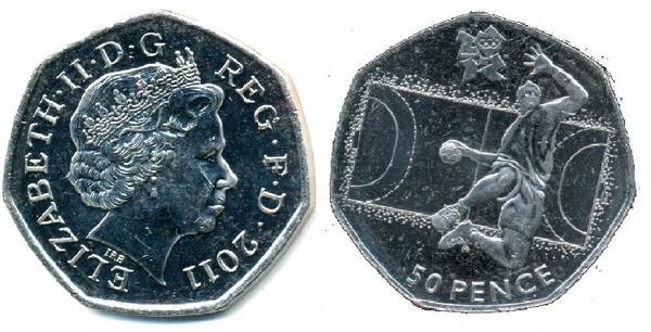 50 pence (Jogos Olímpicos de Londres 2012 - Andebol)