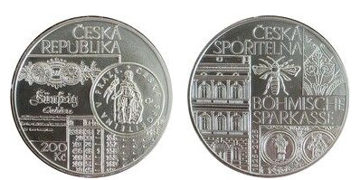 200 korun (200.º aniversário da criação da Caixa Económica Checa-Estradiana)