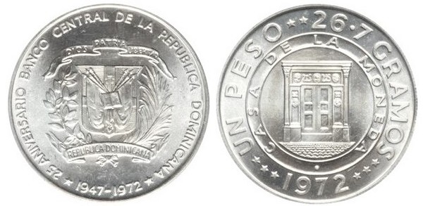 1 peso (25 Aniversario del Banco Central)