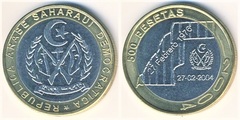 500 pesetas (28º Aniversário da Rep. Saharaui))