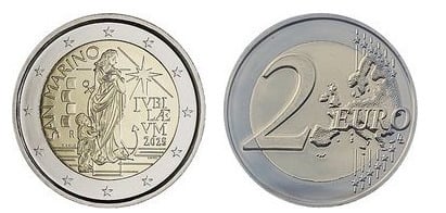 2 euros (Jubileu do Ano Santo 2025, Peregrinos da Esperança)