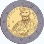 2 euro (200º aniversário do nascimento de Giuseppe Garibaldi)