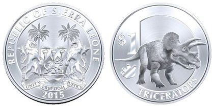 1 dólar (Dinosaurs II: Triceratops)