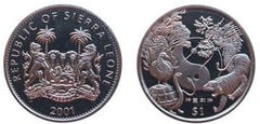 1 dólar (Dragão e três animais)