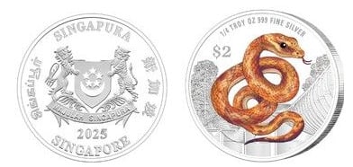 2 dólares (Ano da Serpente)