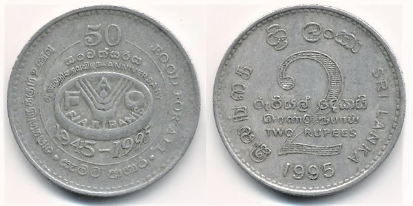 2 rupees (50º aniversário da FAO)