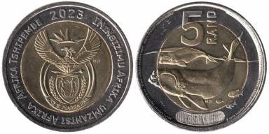 5 rands (ININGIZUMU AFRIKA / AFRIKA TSHIPEMBE / SUID-AFRIKA)