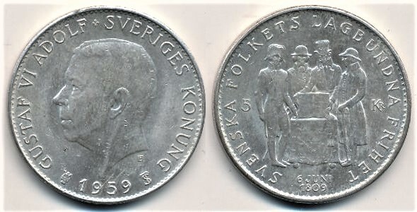 5 kronor (150º aniversário da Constituição)