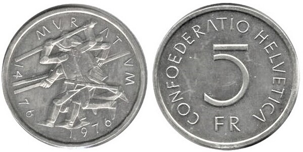 5 francs (500º aniversário da Batalha de Murten)