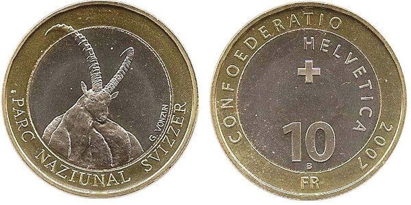 10 francs (Cabra alpina)