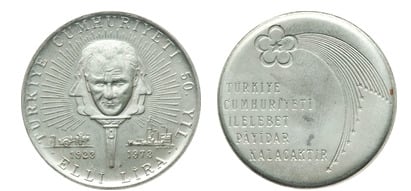 50 lira (50º aniversário da República)