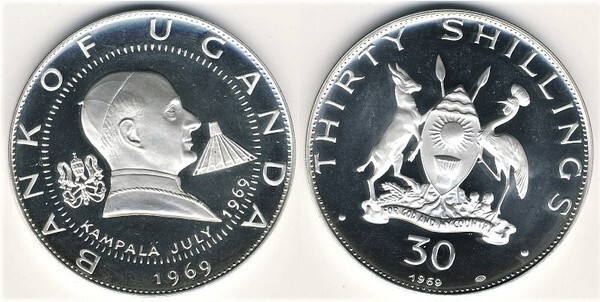 30 xelins (Visita do Papa Paulo VI)