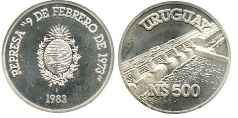 500 nuevos pesos (Barragem 9 de fevereiro de 1973)