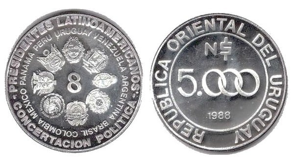 5.000 nuevos pesos (Presidentes da América Latina)