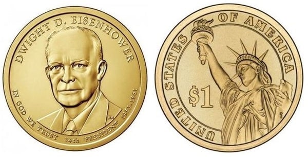 1 dollar (Presidentes dos EUA - Dwight D. Eisenhower)