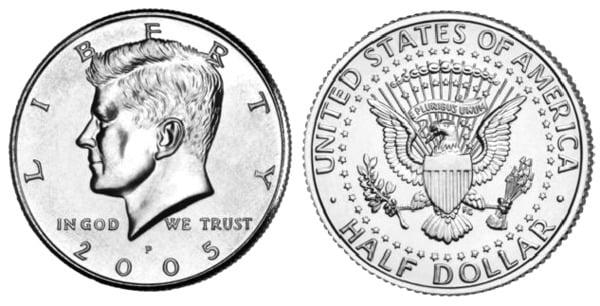 1/2 dollar (Meio dólar Kennedy)