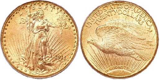 20 dollars (Saint-Gaudens, Águia dupla)