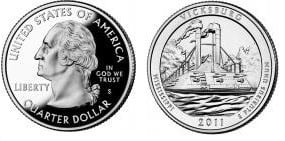 1/4 dollar (America The Beautiful - Parque Militar Nacional de Vicksburg)